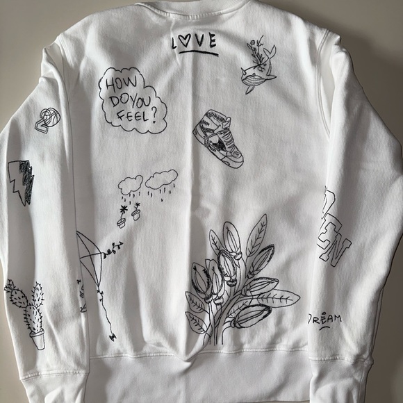 Golden Goose White Athena Sweatshirt XS Crewneck Inspirational - Picture 7 of 8